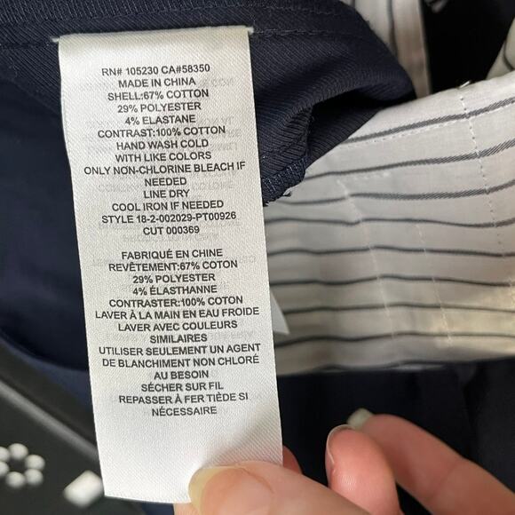 Joie Women's Brookley Stripe Trim Ankle Pants In Midnight Blue w. Pockets Size 4 - Picture 7 of 13